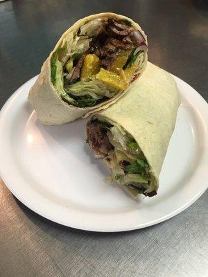 Teriyaki steak wrap