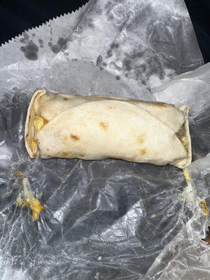 Sausage egg and cheese burrito