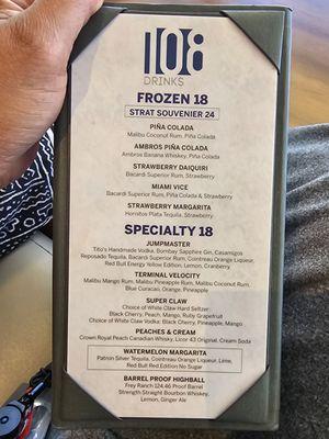 Frozen & specialty drink menu 10/14/24