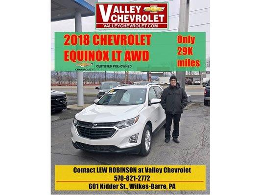 2018 CHEVROLET EQUINOX LT AWD - ask for Lew Robinson.