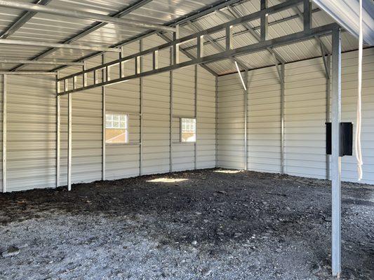 Interior of farm type mini storage building