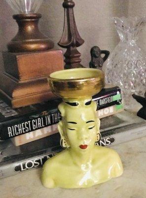 MCM head vase/candle holder