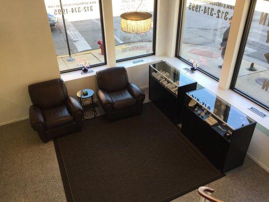 PROFESSIONALLY CLEANED LOBBY,  WE WANT OUR CUSTOMERS TO FEEL POSITIVE ENERGY IN OUR BOUTIQUE LIKE SETTING.