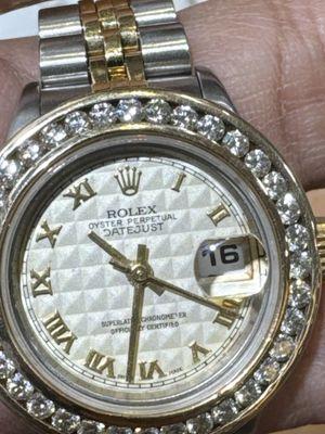 Rolex 26mm quick set with diamond Bazel