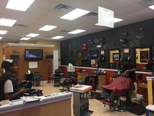 Football wall at Whoo's Nexxt barber,plus your able to leave your name or what have on the wall...really nice