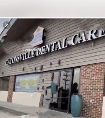 Catonsville Dental - outside the building. Large, front parking lot.