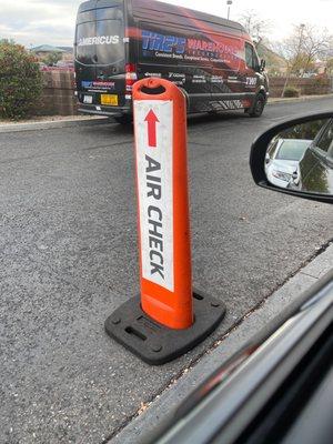 Air check line. Pull up service for air. A must-do before a long drive