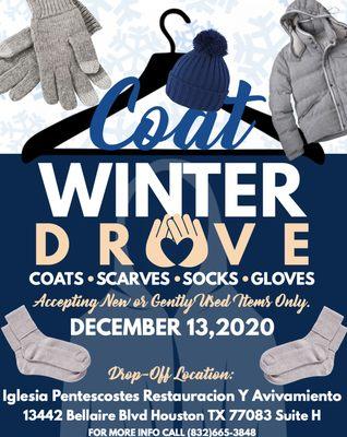 We have a winter coat drive to help provide for the community with all donations and feed the hungry people of the streets