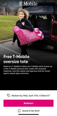 T-Mobile Tuesday oversized tote bag