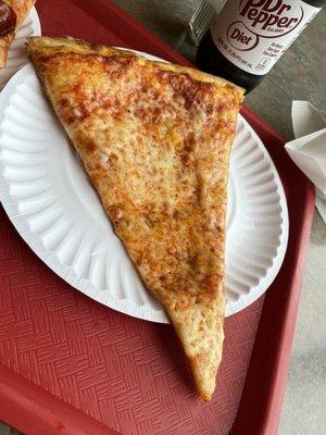 Plain cheese slice of pizza