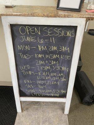 Open sessions