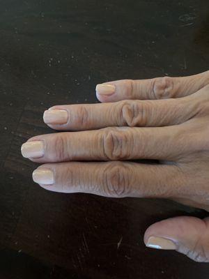 Great polish work and gentle filing on natural nails