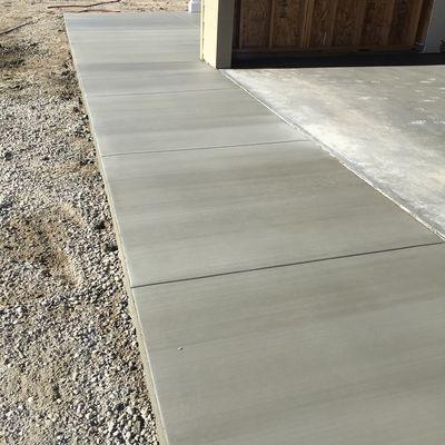 Broom finish concrete walkway