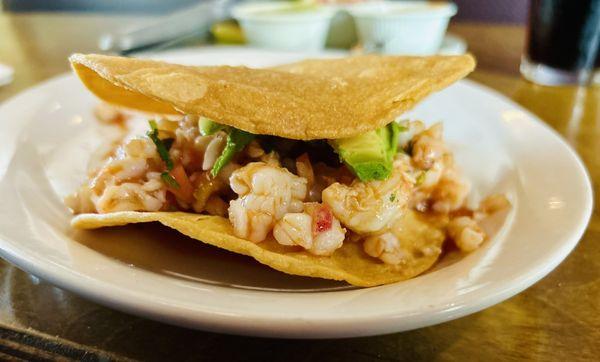 Ceviche Tostada with Shrimp