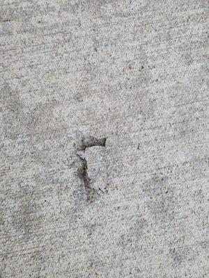 Scarred driveway