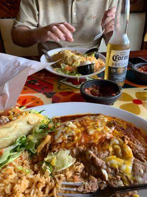 1#7 plate, shredded beef taco and red tamale and other plate green chimi. Delicious as always!!!