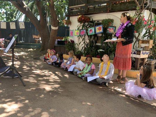 Kindergarten year end performance at Manzanita campus.