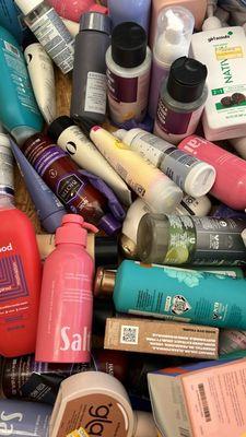 We have multiple bins of Health + Beauty products from Target & Amazon. Each item is $5 and decreases in price each day!