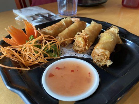 Appetizer: shrimp spring rolls ($8 ish)