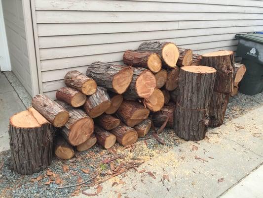 They were helpful in leaving wood for us to bring up to our cabin, and stacked it so nicely on the side of our house!