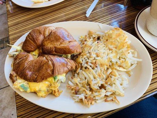 Egg & Cheese Croissant Breakfast