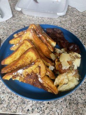 French Toast with Beef Bacon