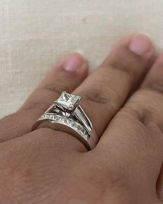 My engagement and wedding ring.