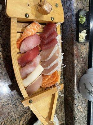 Assorted Sashimi and nigiri sushi  Ha La Boat