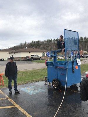 J-Goods P&H dunk tank at Greater Ishpeming-Negaunee Chamber of Commerce Children's Carnival.