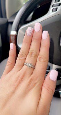 Gel shellac (like a baby pink color)