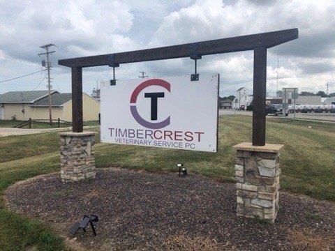 Timbercrest in Lincoln, IL, features this sign out front.