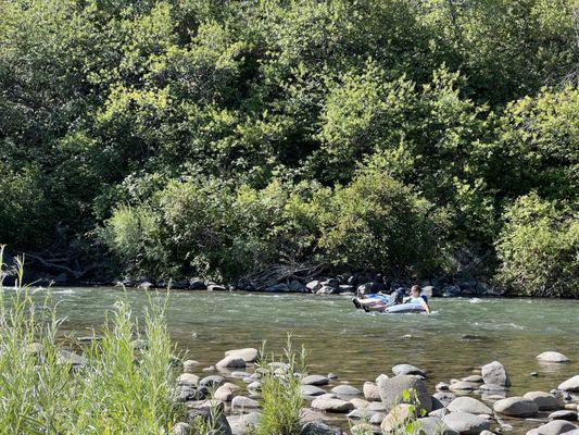 someone floating down the truckee river