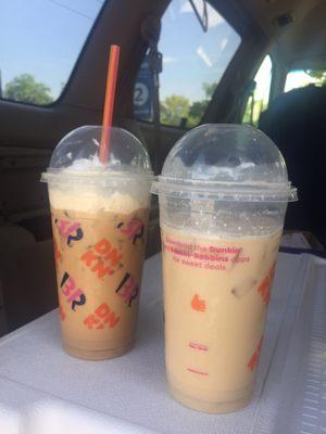 Re-made iced latte vs. initial "iced latte" (no taste of coffee at all) - colors tell the story.