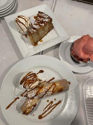 As well as dessert: fried cheesecake, Jewish apple cake, and blood orange sherbet! J