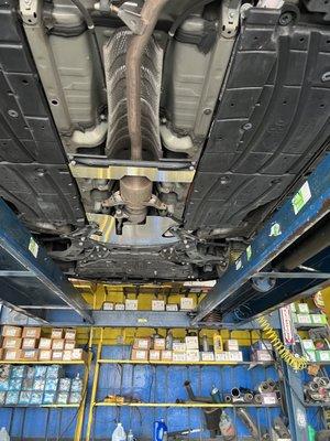 Catalytic converter shield w/ AMERICAN Flag design.