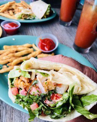 Screwie Shrimp Wrap & Fries... Tasteeee!