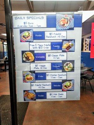 Daily specials