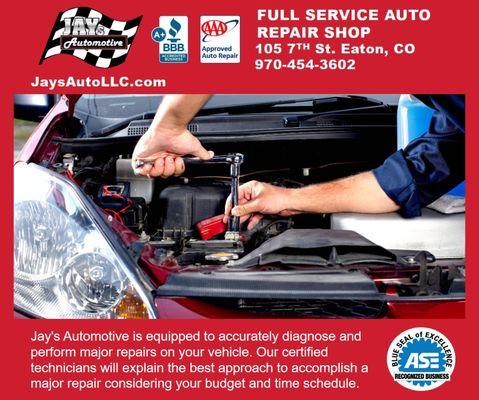 Jay's Automotive offers auto maintenance and repair services - fair prices and top quality workmanship