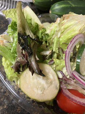 Slimy salad. Clearly old. No proper management obviously. WHO let's their food leave looking like this???