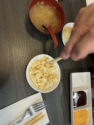 Miso soup & macaroni salad