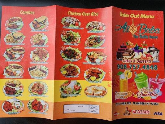 Takeout menu