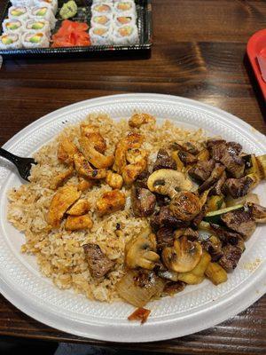 Hibachi steak and chicken