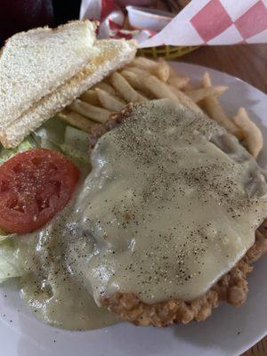 Half order Chicken Fried Steak Yum!