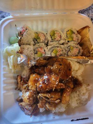 Chicken teriyaki + calli rolls