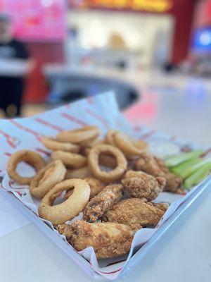 Onion Rings and 5 Wings