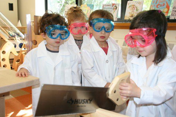 Woodworking in the STEAM Lab.