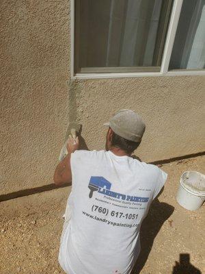 We use the proper materials, from stucco repairs to primers and paint