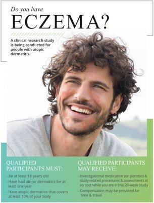 New Eczema/Atopic Dermatitis Clinical Research Trial now open!