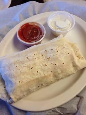 Meat lovers breakfast burrito for 4.95.