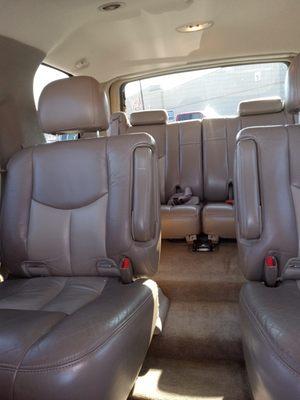 Inside of the Denali with the third row seating for your children to tag along...